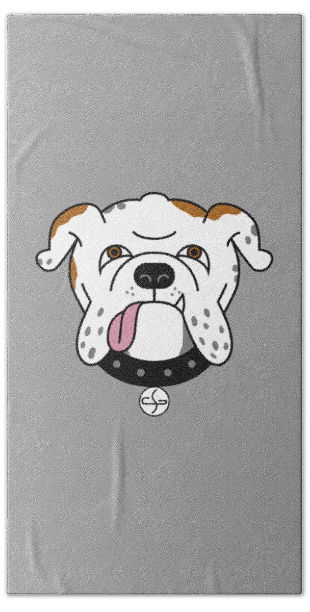 Digital Art Bath Towel featuring the digital art Bulldog by Glenn Scano