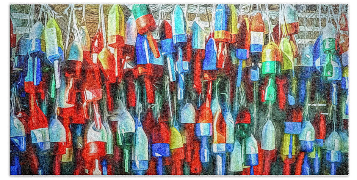 © 2020 Lou Novick All Rights Revered Bath Towel featuring the photograph Buoy's by Lou Novick