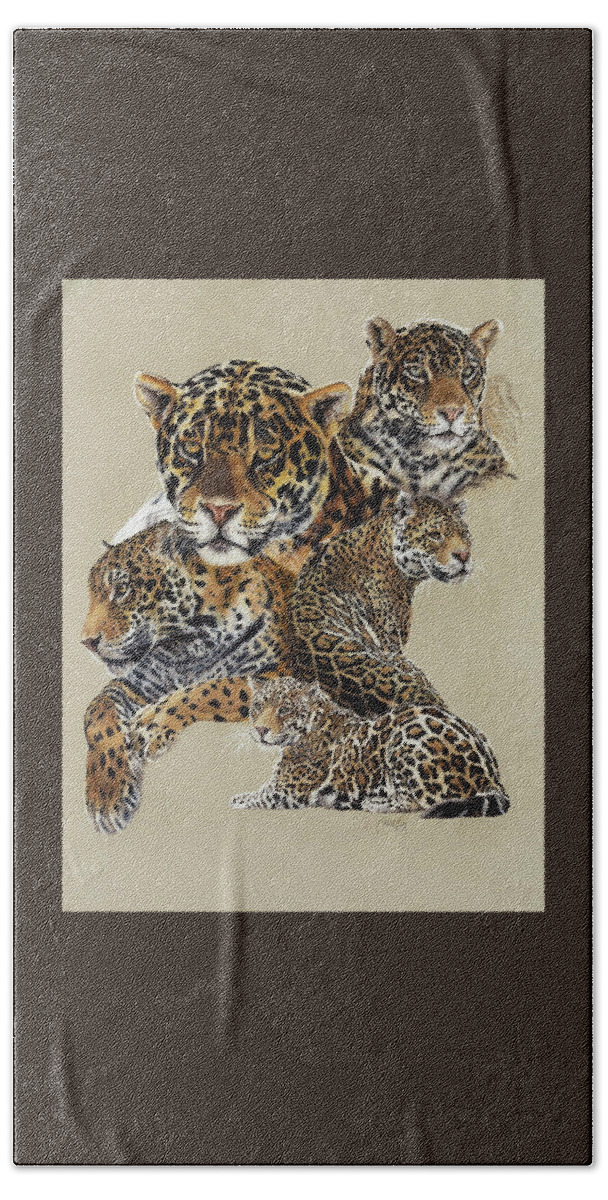 Jaguar Bath Towel featuring the drawing Burn by Barbara Keith