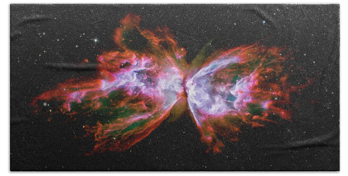 3scape Hand Towel featuring the photograph Butterfly Nebula NGC6302 by Adam Romanowicz