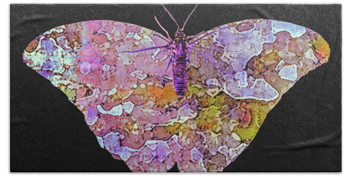 Blue Bath Towel featuring the photograph Butterfly Pink by David Coblitz