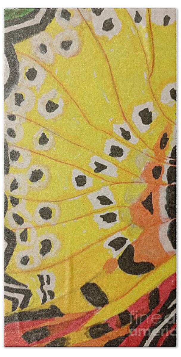 Pollinator Hand Towel featuring the pastel Butterfly Wing by Aurelia Schanzenbacher