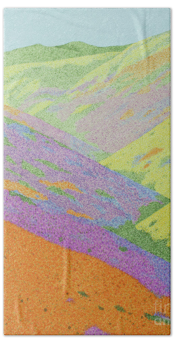 Landscape Hand Towel featuring the painting California Mega Bloom by Doug Miller