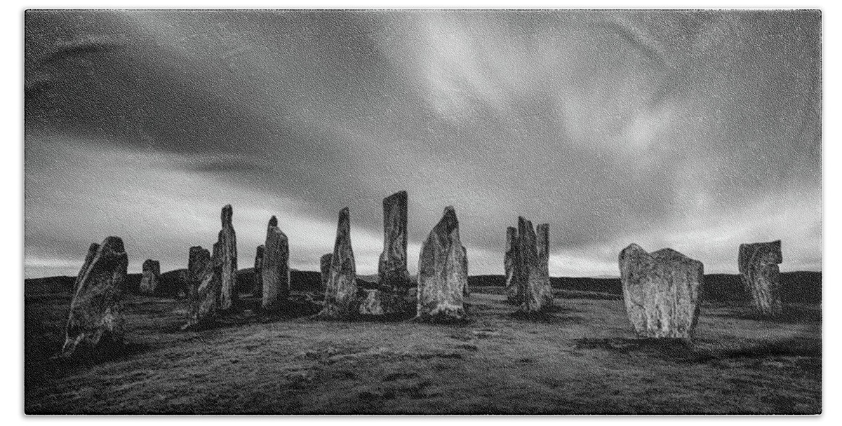 Callanish Stones Bath Towel featuring the photograph Callanish Stones 1 by Dave Bowman