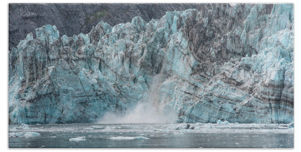 Glacier Hand Towel featuring the photograph Calving by David Kirby