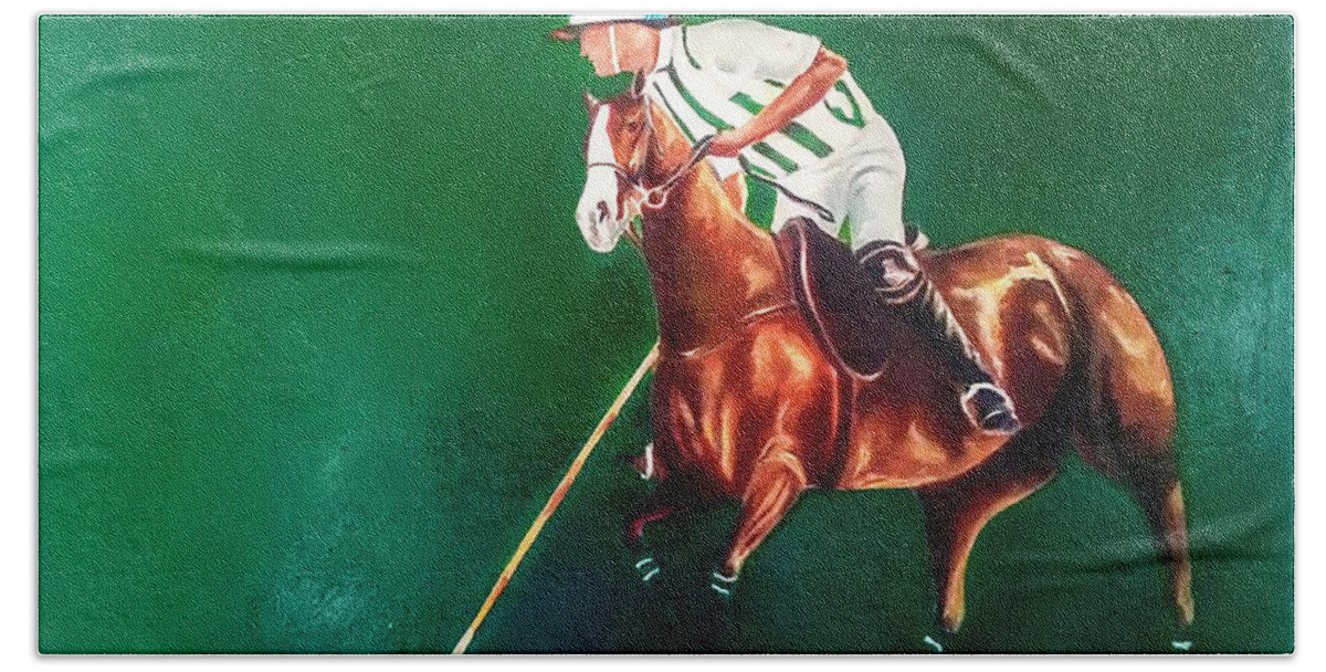 Wallpaint Bath Towel featuring the painting Cambiaso by Carlos Jose Barbieri