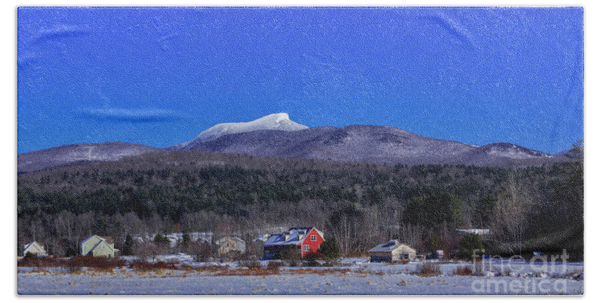 Camel's Hump Bath Towel featuring the photograph Camel's Hump in the Winter. by Scenic Vermont Photography