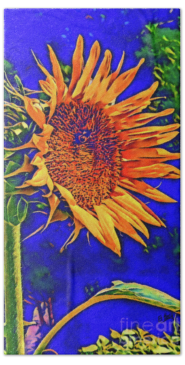 Flower Hand Towel featuring the digital art Can You SEE the Bumble Bee by Eileen Kelly