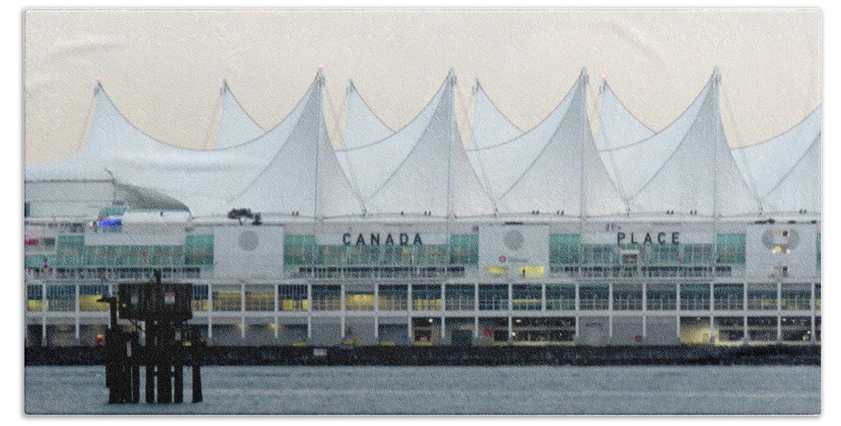 Canada Place Bath Towel featuring the photograph Canada Place by Mary Mikawoz