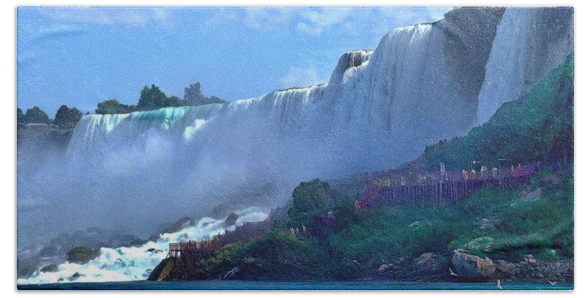 Canadian Hand Towel featuring the photograph Canadian Niagara Falls by Russ Harris