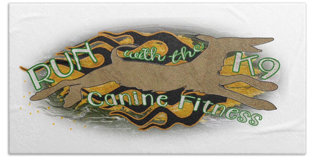Canine Fitness Month Bath Towel featuring the digital art Canine Fitness Month K9 Day by Delynn Addams