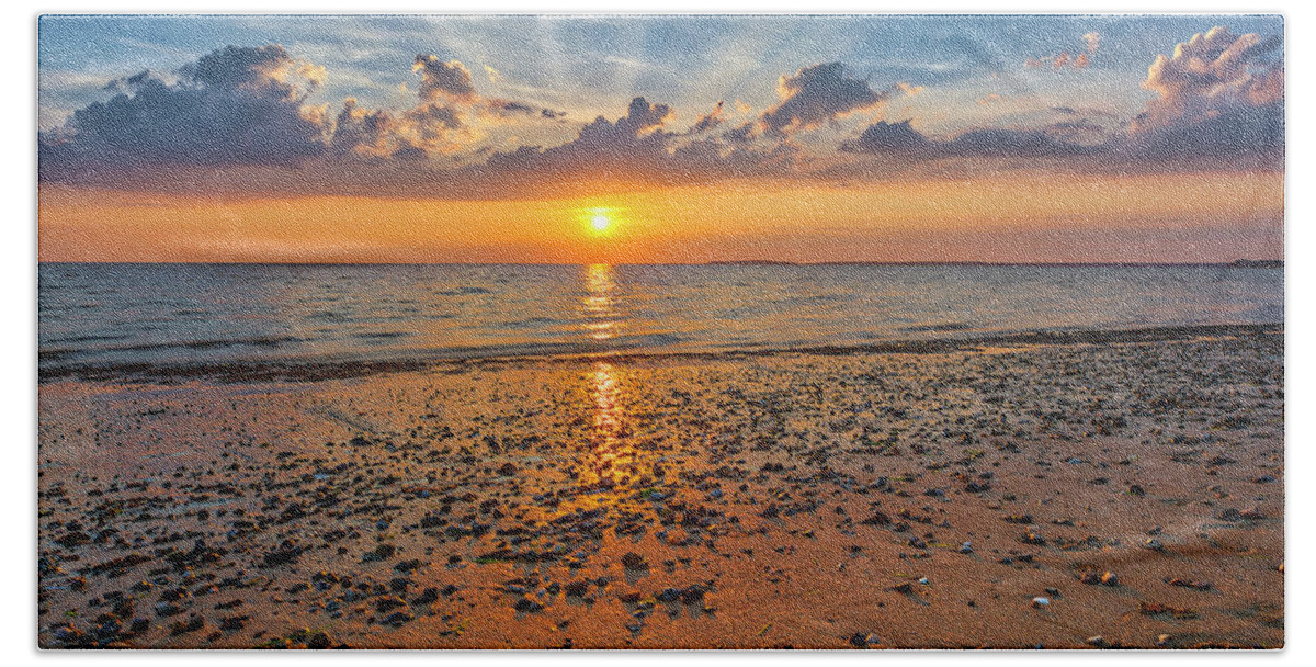 Cape Cod Bay Bath Towel featuring the photograph Cape Cod Bay Sunset Bliss by Juergen Roth