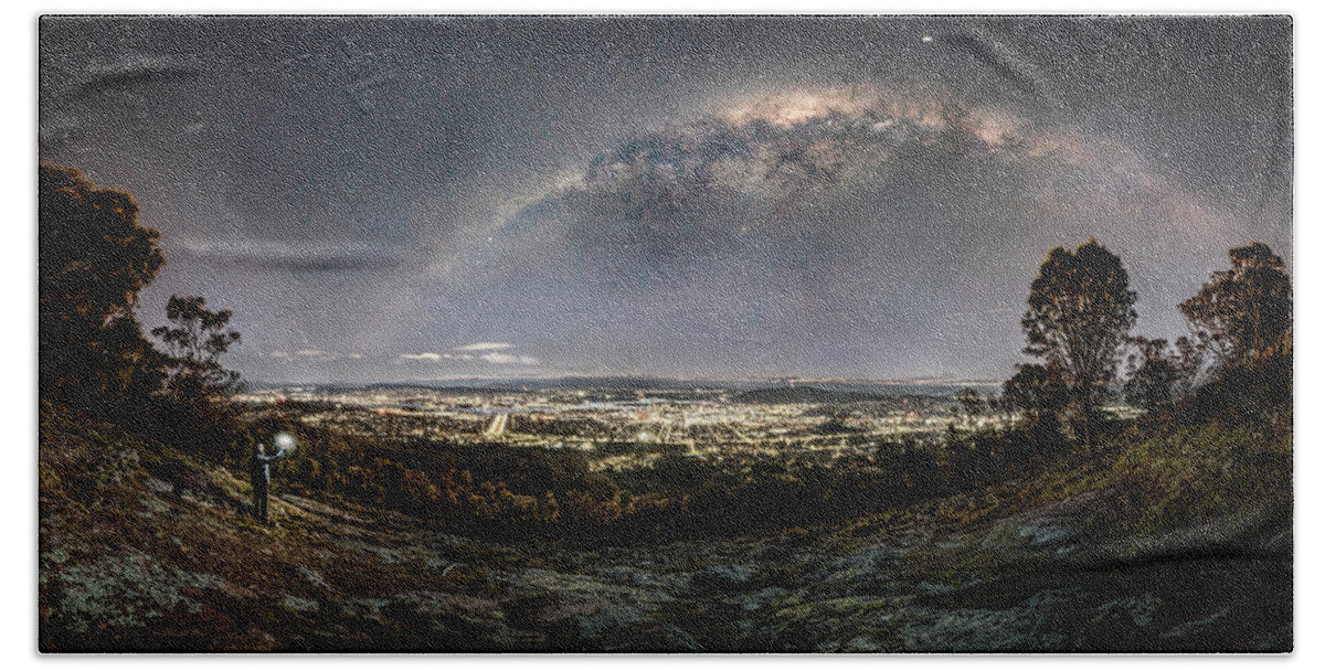 Astrophotography Hand Towel featuring the photograph Capital Arch by Ari Rex