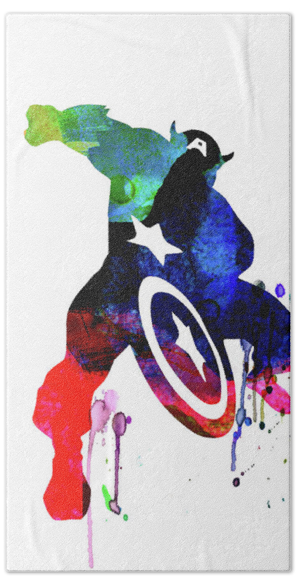 Captain America Hand Towel featuring the digital art Captain America II by Naxart Studio