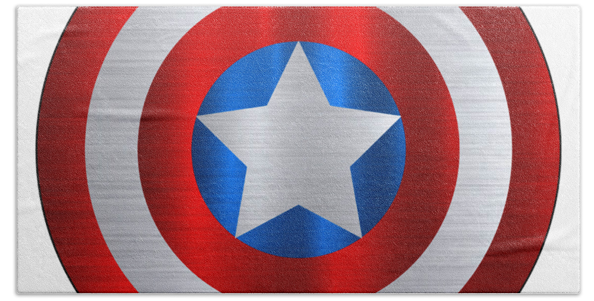 Shield Bath Towel featuring the painting Captain America by Jesse Entz