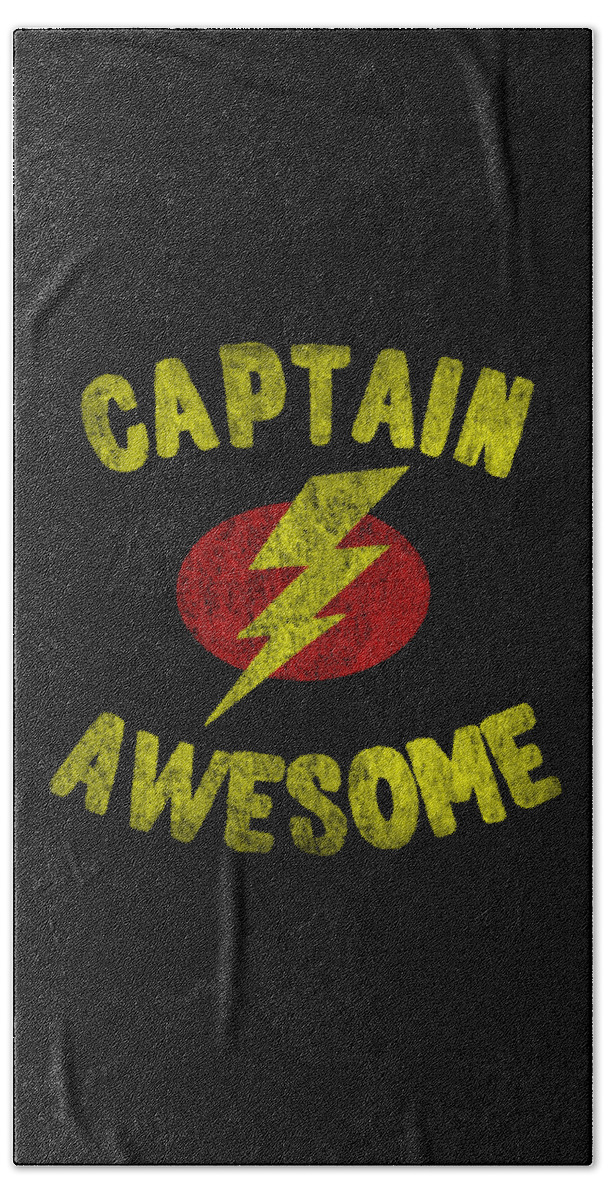Funny Hand Towel featuring the digital art Captain Awesome Retro by Flippin Sweet Gear