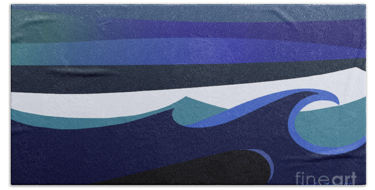 Wave Hand Towel featuring the digital art Caribbean Wave by Jacqueline Shuler