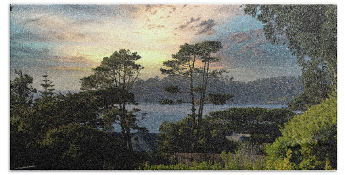 California Hand Towel featuring the photograph Carmel View of Pacific Ocean California by Chuck Kuhn