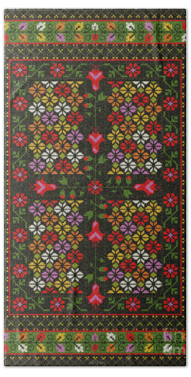 Carpet Bath Towel featuring the digital art Carpet-19 by Mehran Akhzari
