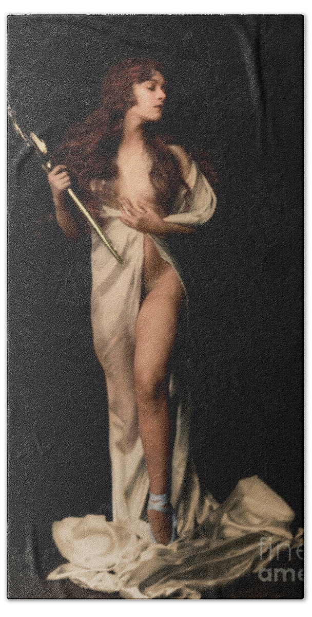 Retro Bath Towel featuring the digital art Caryl Bergman 1929 Ziegfeld Girl by Franchi Torres