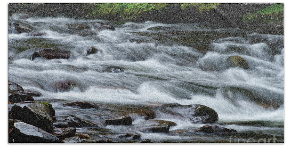 Cascades Bath Towel featuring the photograph Cascades On Little River 6 by Phil Perkins