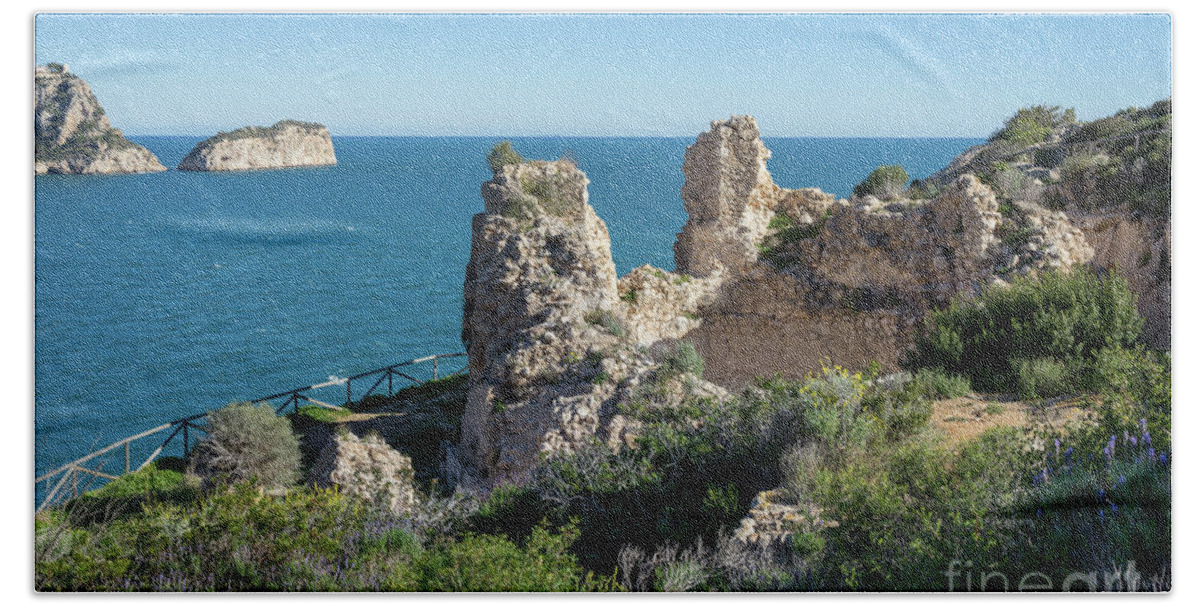 Ruins Bath Towel featuring the photograph Castillo de la Granadella by Adriana Mueller