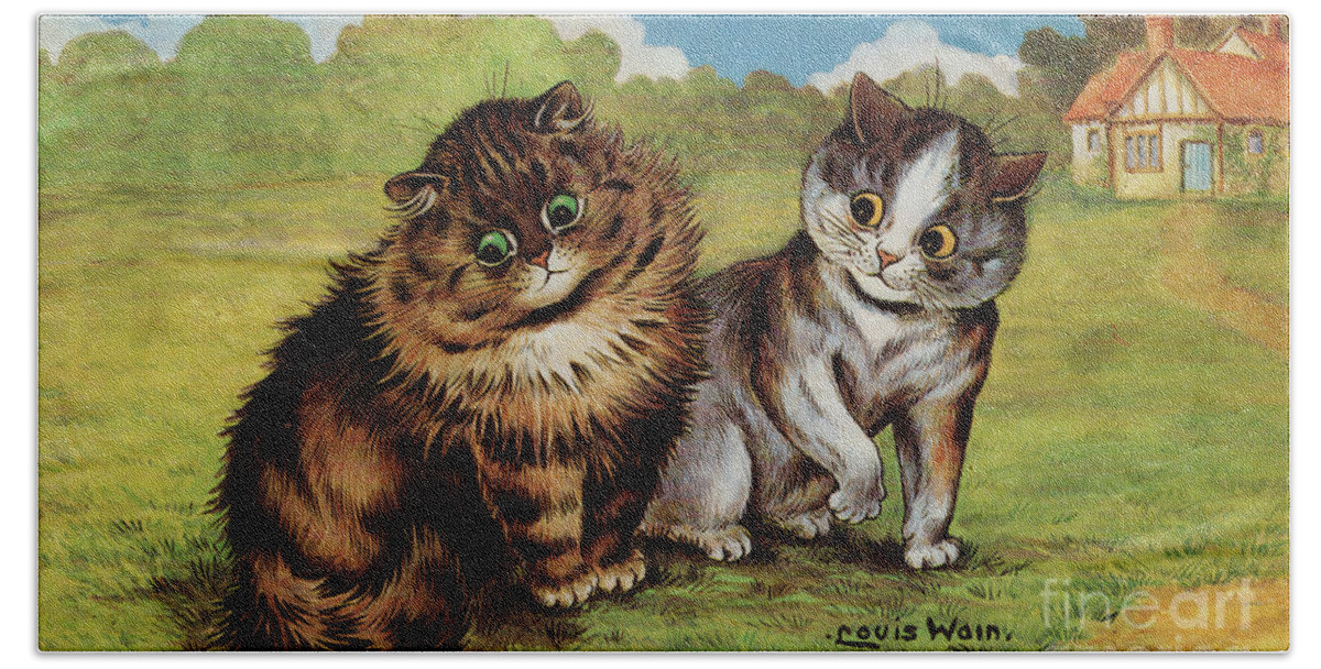 Cat Print Louis Wain Cat Vintage Art Please Mr. Persian Bath Towel by  Kithara Studio - Pixels