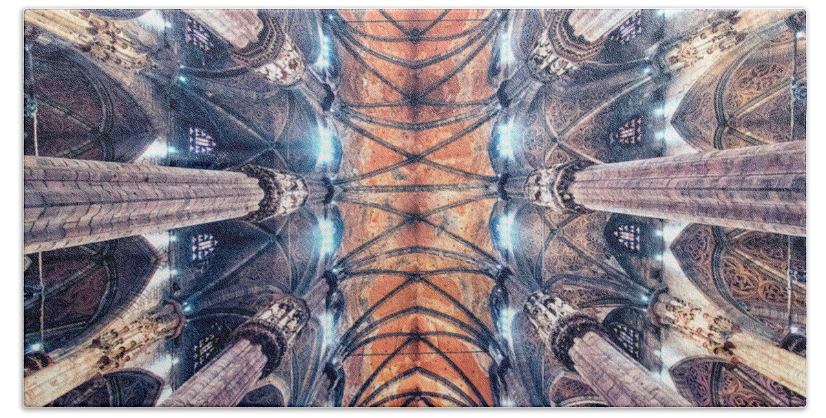 Ancient Hand Towel featuring the photograph Cathedral of Milan by Manjik Pictures
