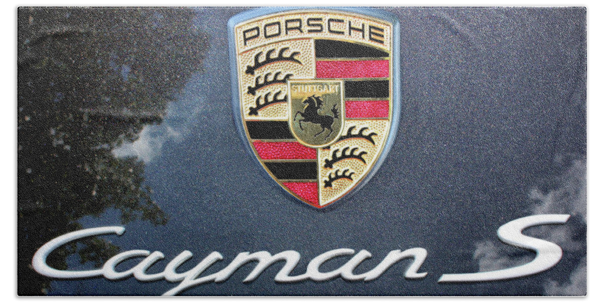 Porsche Bath Towel featuring the photograph Cayman S by Kristin Elmquist