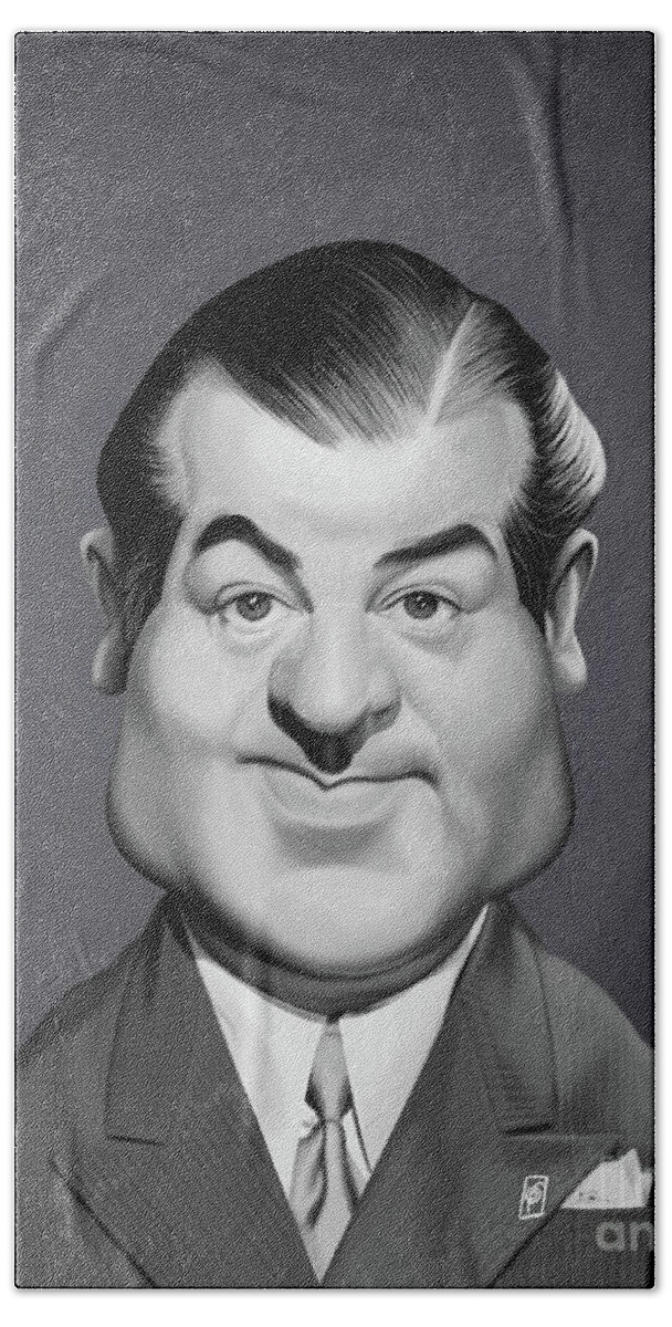 Illustration Bath Towel featuring the digital art Celebrity Sunday - Lou Costello by Rob Snow