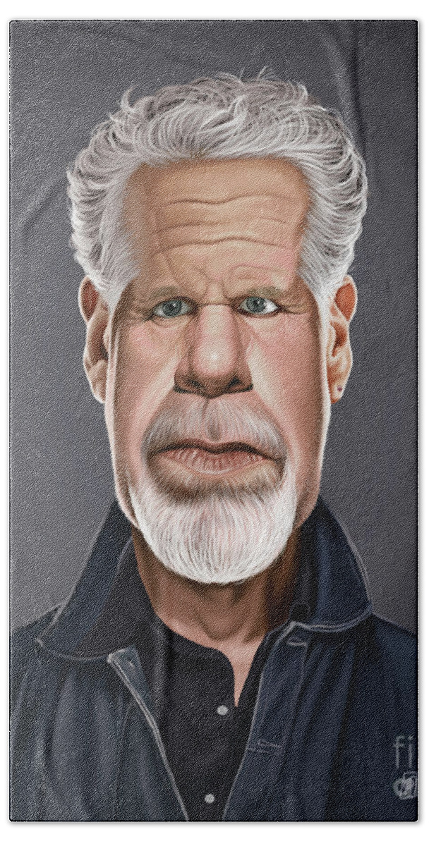 Illustration Bath Towel featuring the photograph Celebrity Sunday - Ron Perlman by Rob Snow