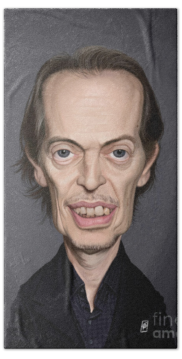 Illustration Hand Towel featuring the digital art Celebrity Sunday - Steve Buscemi by Rob Snow