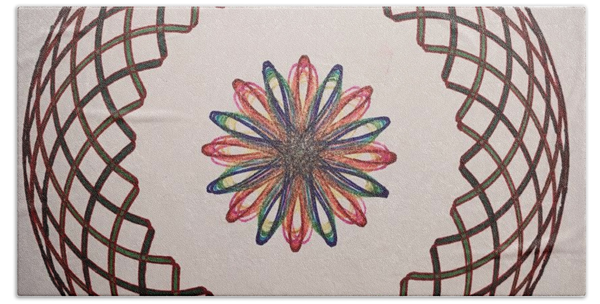 Woven Hand Towel featuring the drawing Chakra Series #4 by Steve Sommers