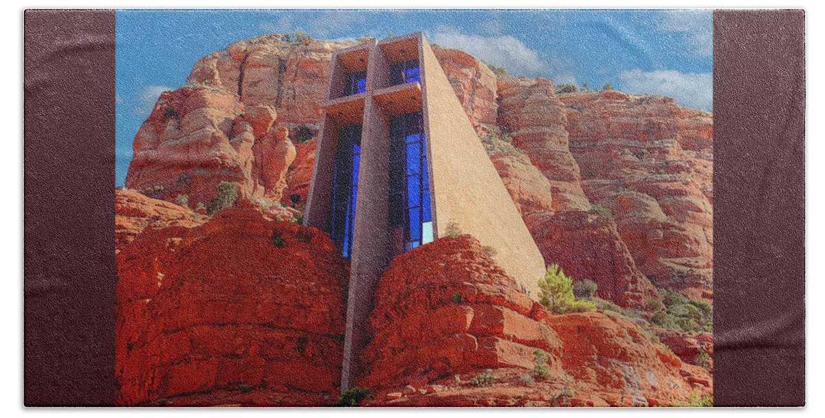 Sedona Hand Towel featuring the photograph Chapel of the Holy Cross by Al Judge