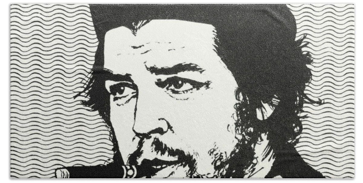 Che Guevara Bath Towel featuring the painting Che Guevara by English School