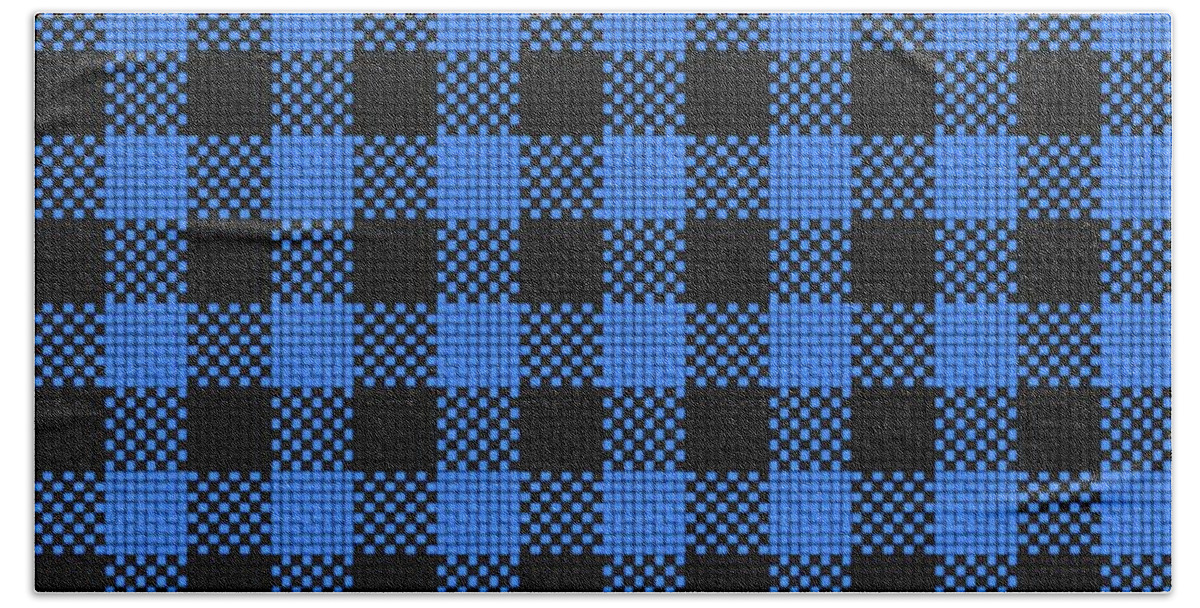 Checker Plaid cloth in black and blue. Bath Towel by Tom Hill - Fine Art  America