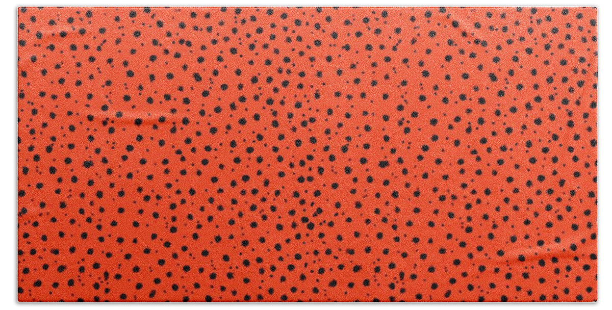 Cheetah Pattern Bath Towel featuring the digital art Cheetah Pattern on Papaya by Colleen Cornelius
