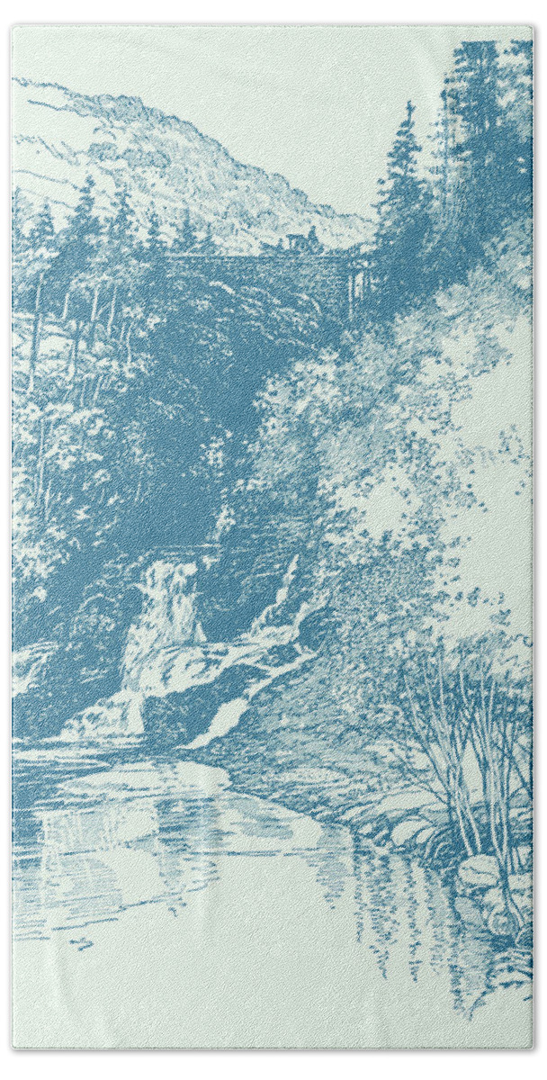 Duluth Bath Towel featuring the drawing Chester Park, 1895 by Zenith City Press