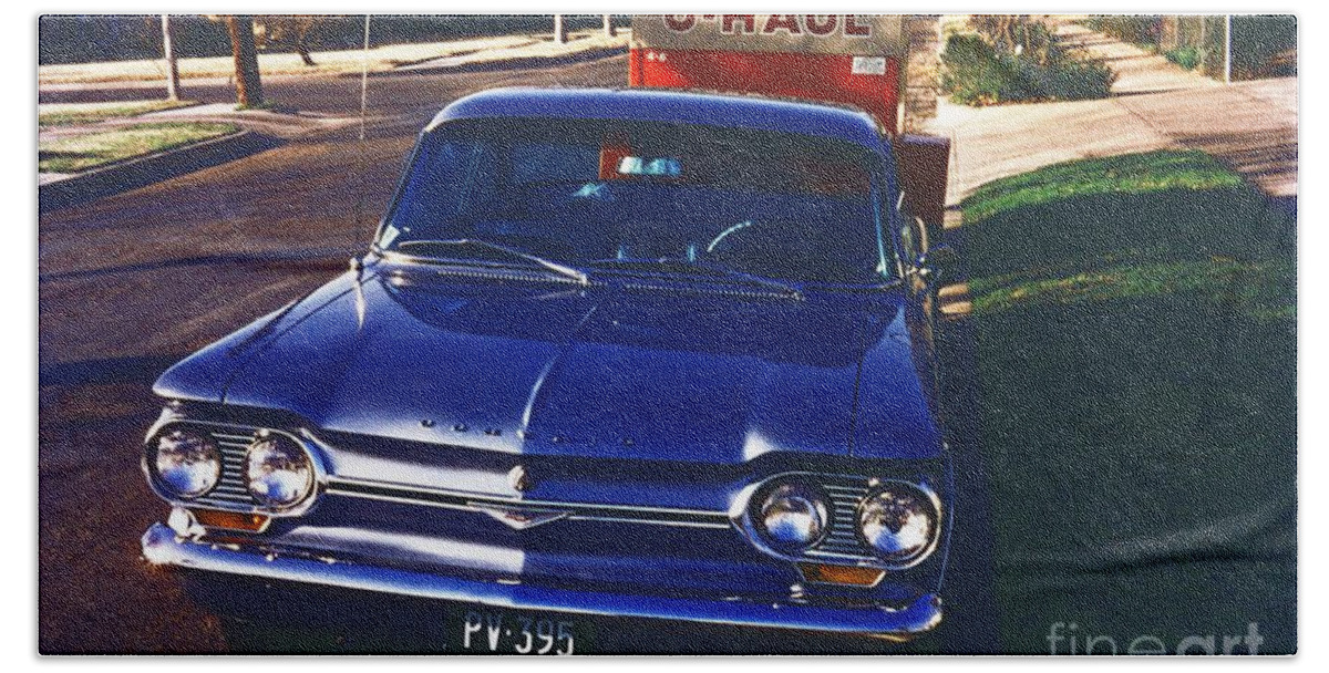 Chevrolet Bath Towel featuring the photograph Chevrolet Corvair by Oleg Konin