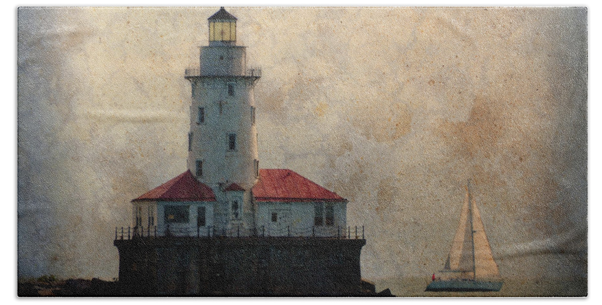 Chicago Lighthouse Hand Towel featuring the photograph Chicago Harbor Lighthouse - Chicago, Illinois by Denise Strahm