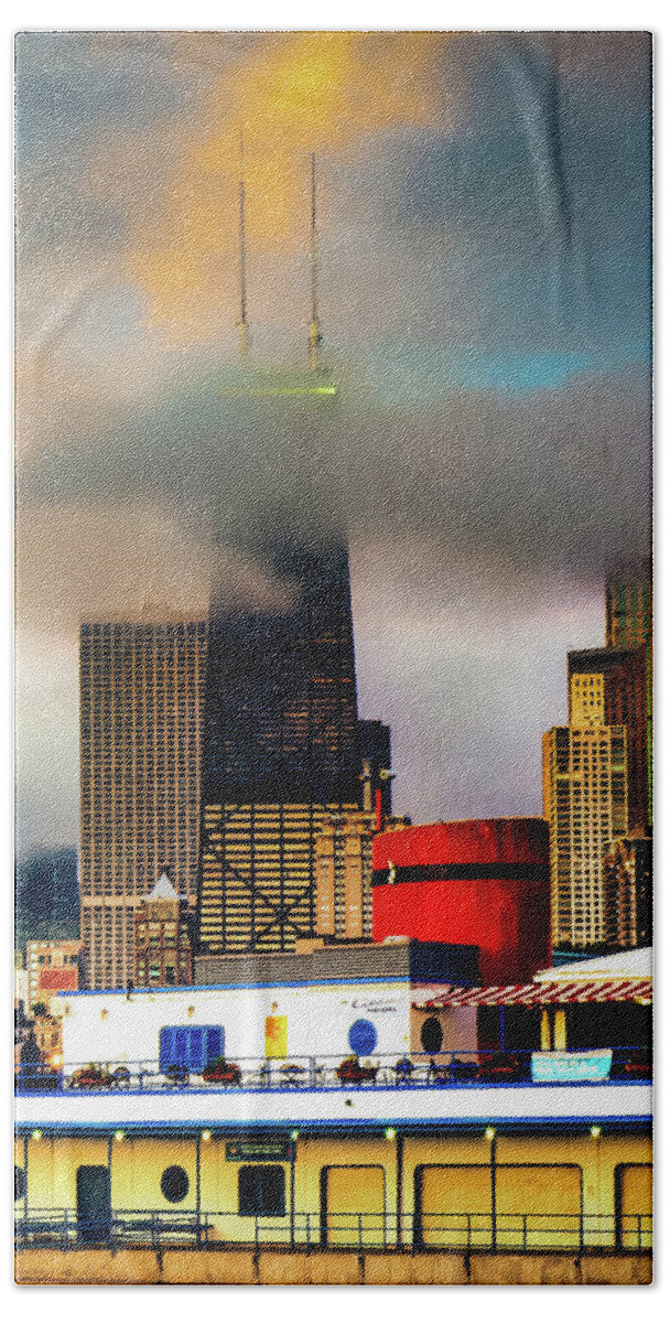 Chicago Skyline Hand Towel featuring the photograph Chicago Illinois Skyline From North Avenue Beach by Gregory Ballos