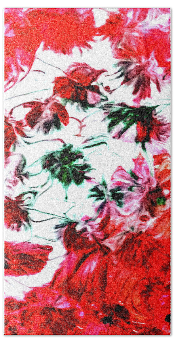 Christmas Hand Towel featuring the painting Christmas Floral by Anna Adams