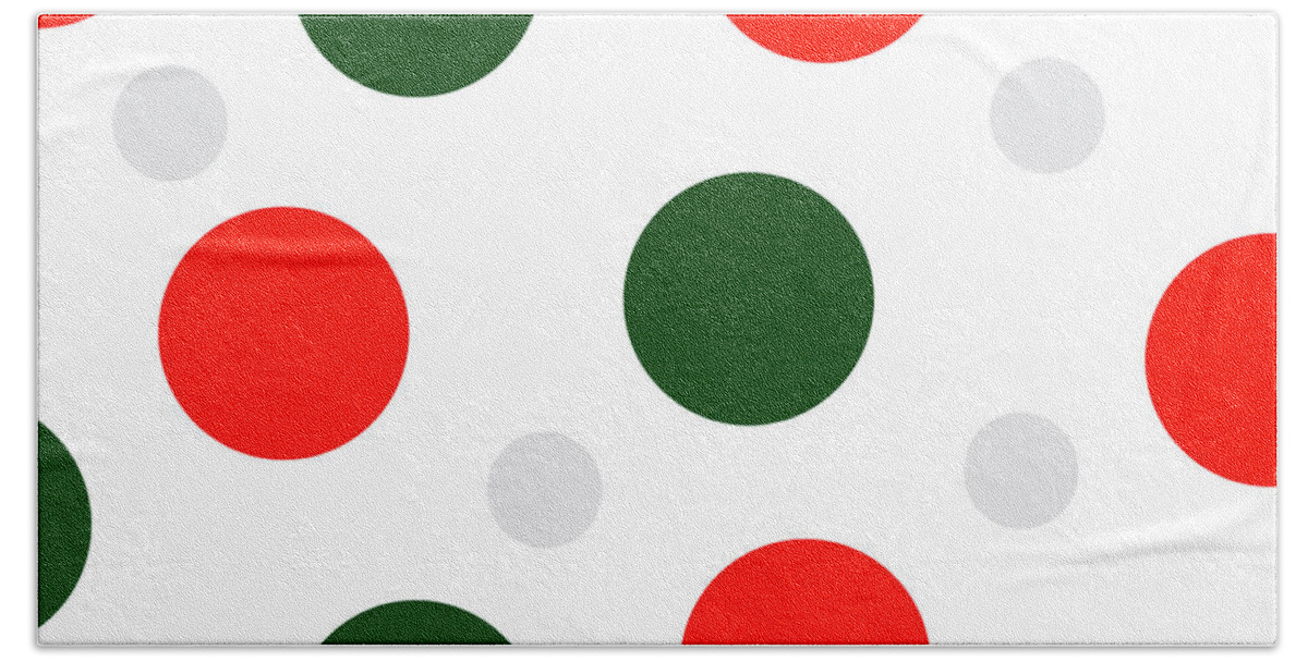 Christmas Bath Towel featuring the digital art Christmas Polka Dots by Amelia Pearn