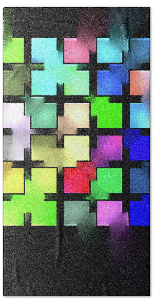 Light Hand Towel featuring the digital art Chromatic Cubes 5 by Scott Norris