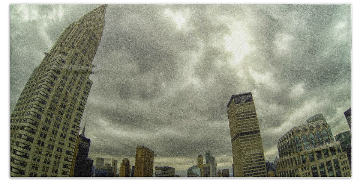 Gopro Hand Towel featuring the photograph Chrysler Building GoPro Perspective - New York City - New York by Bruce Friedman