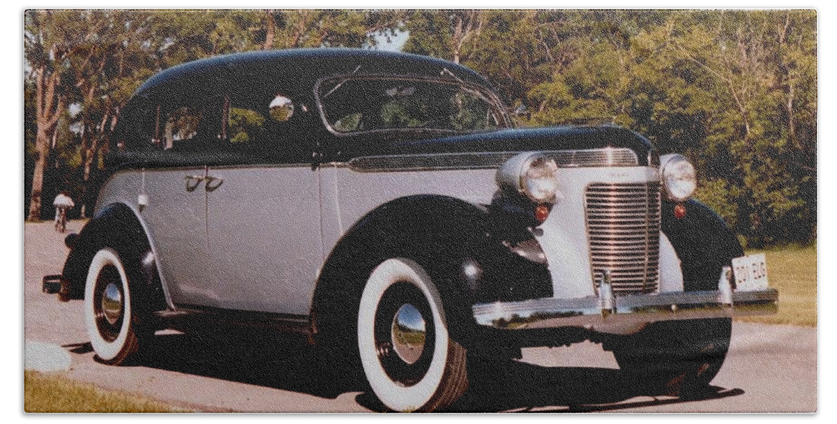 Car Bath Towel featuring the photograph Chrysler Royal 1937 by Louise Adams