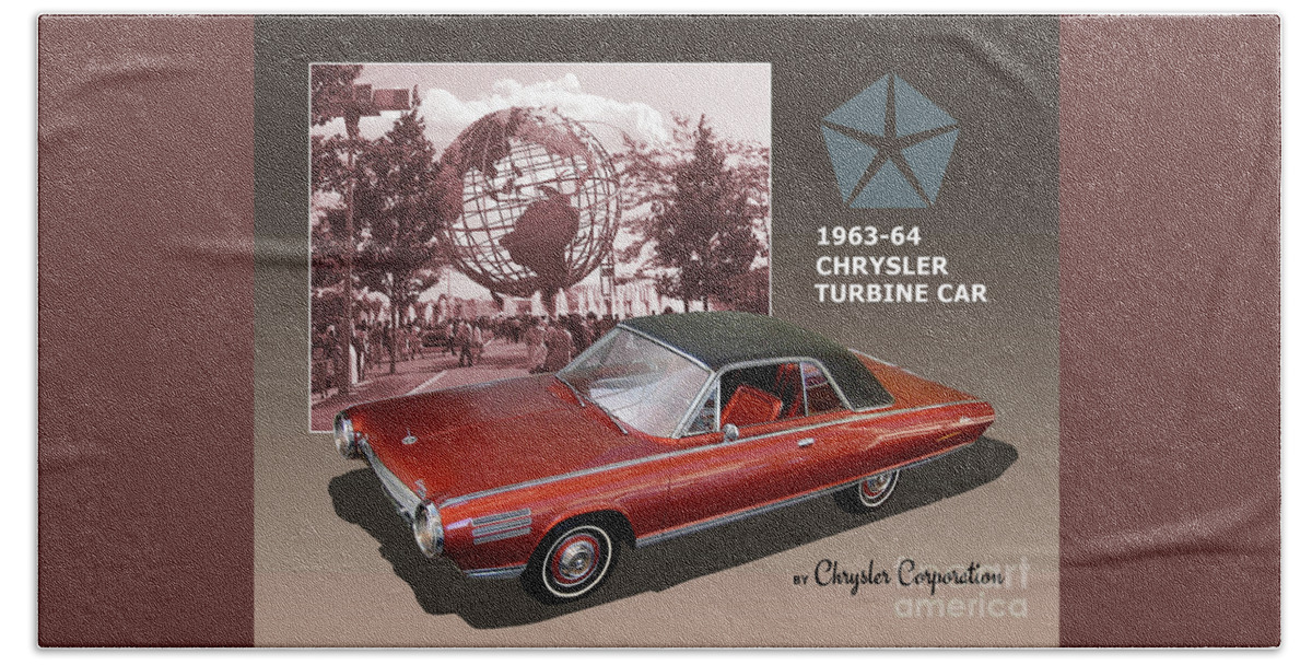 Chrysler Hand Towel featuring the photograph Chrysler Turbine Car Brochure Mock-Up by Ron Long