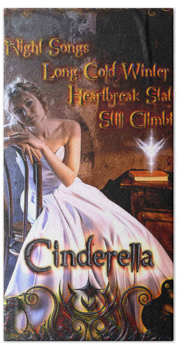 Cinderella Bath Towel featuring the digital art Cinderella Discography by Michael Damiani