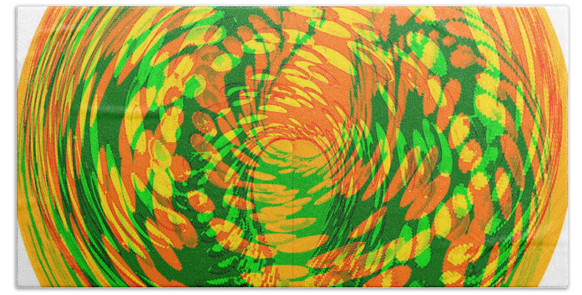 Circle Bath Towel featuring the digital art Circle and Swirls by Kae Cheatham