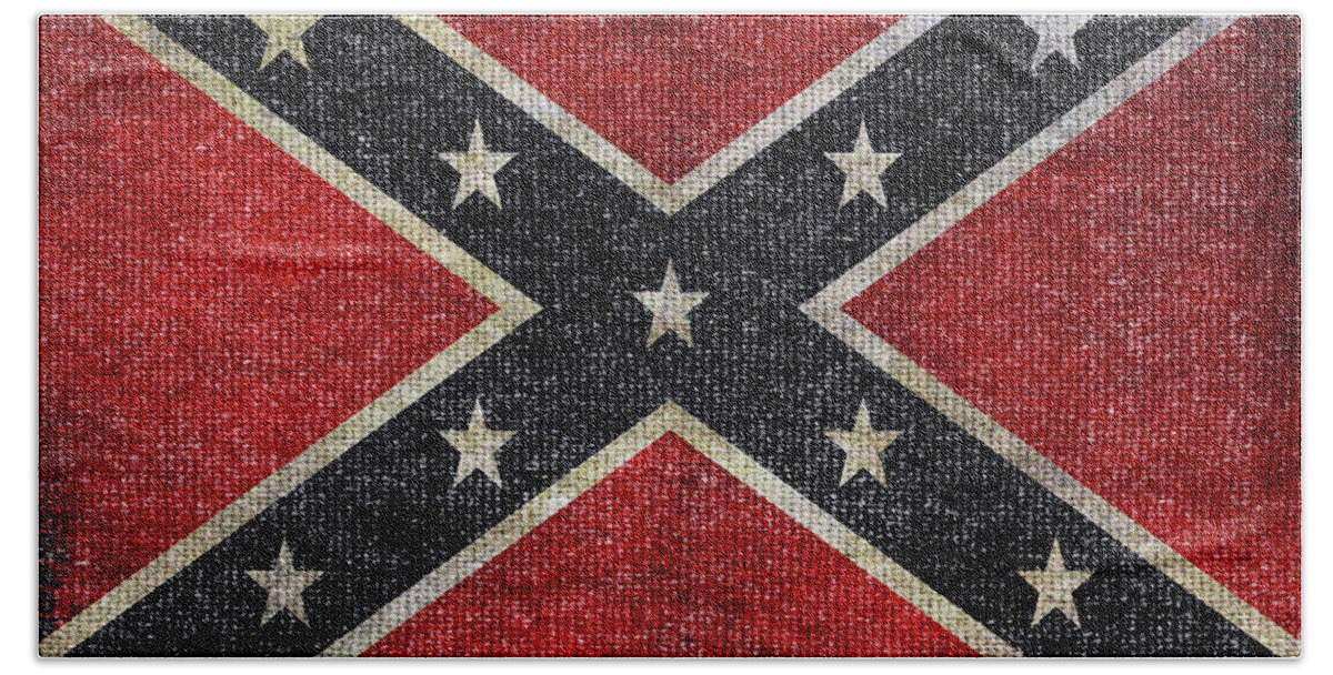 Confederate Rebel Flag Hand Towel featuring the digital art Civil War Confederate Rebel Flag by Randy Steele